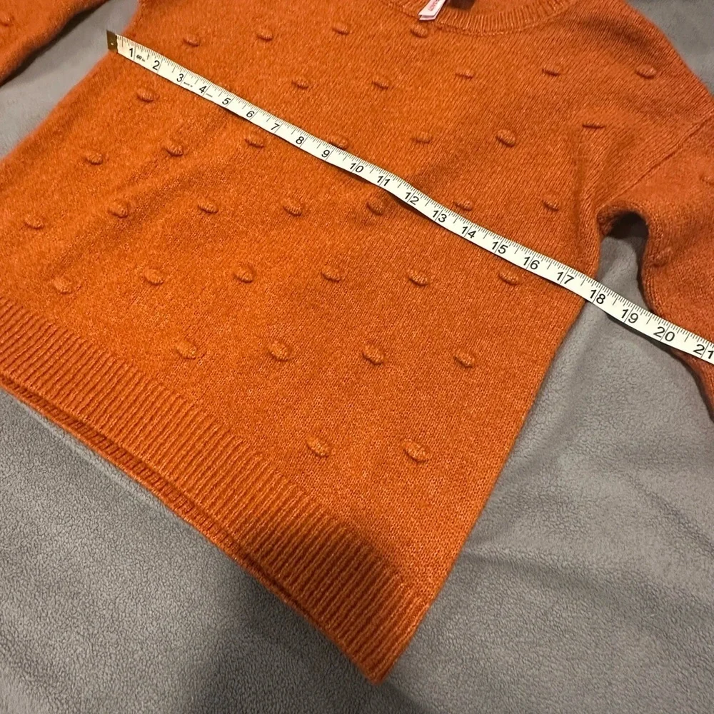 Love by Design XS Orange Embossed 3D Polka Dot Sweater. Soft, Comfortable. Warm.